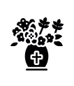 Enfeite floral na urna